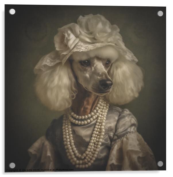Poodle portrait  Acrylic by Kia lydia