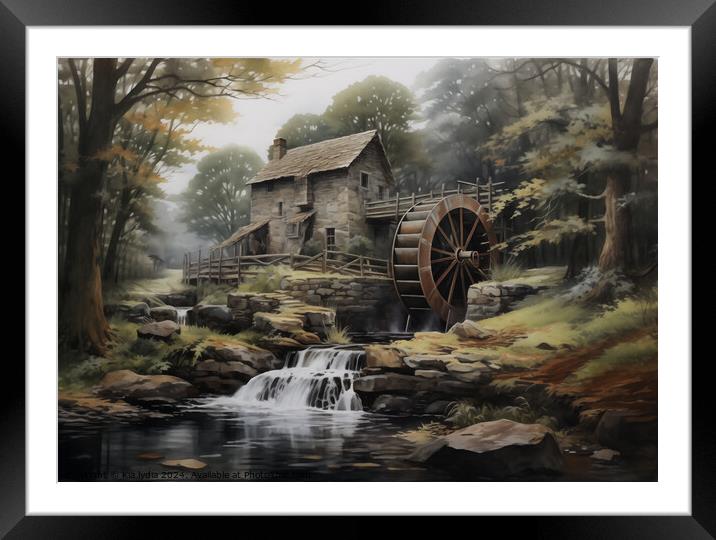 old water mill Framed Mounted Print by Kia lydia