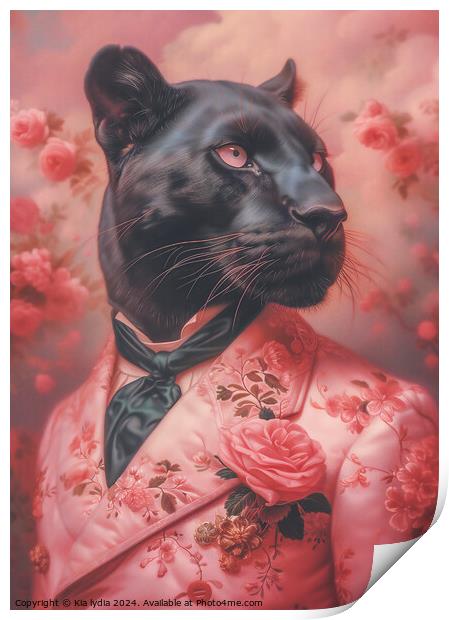 Pink Panther portrait Print by Kia lydia