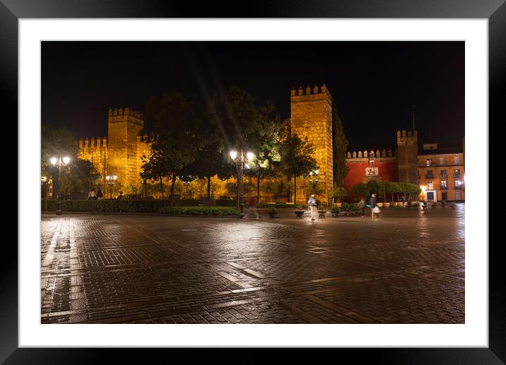 Royal Alcazar and Plaza del Triunfo In Seville Framed Mounted Print by Artur Bogacki