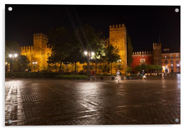 Royal Alcazar and Plaza del Triunfo In Seville Acrylic by Artur Bogacki