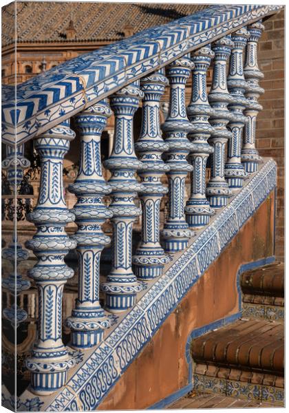  Bridge Balustrade Decorated With Azulejos Tiles Canvas Print by Artur Bogacki
