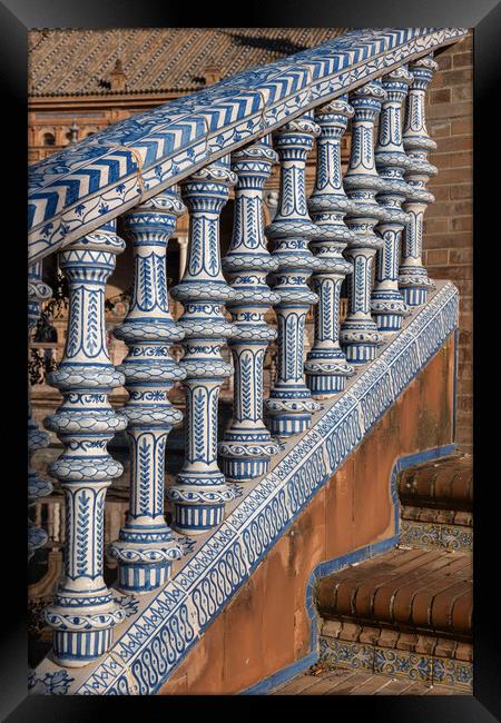 Bridge Balustrade Decorated With Azulejos Tiles Framed Print by Artur Bogacki