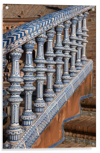  Bridge Balustrade Decorated With Azulejos Tiles Acrylic by Artur Bogacki