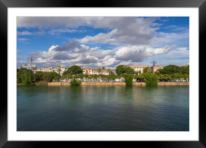 Seville Skyline From Guadalquivir River Framed Mounted Print by Artur Bogacki