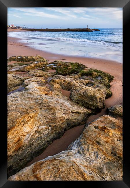 Estoril Coast At Tamariz Beach In Portugal Framed Print by Artur Bogacki
