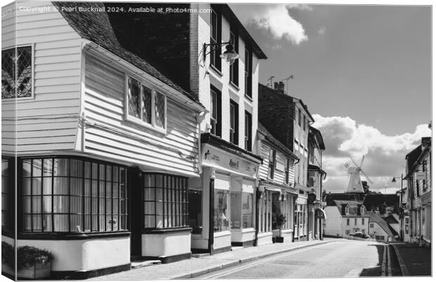 Street Scene in Cranbrook Kent black and white Canvas Print by Pearl Bucknall