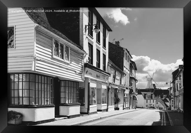 Street Scene in Cranbrook Kent black and white Framed Print by Pearl Bucknall