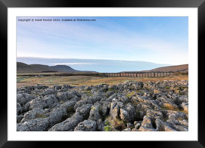 Ingleborough and the Ribblehead Viaduct, Yorkshire Dales, UK Framed Mounted Print by David Forster