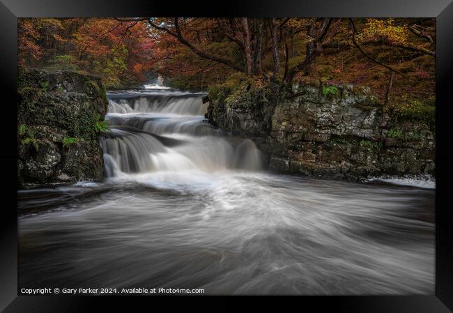 Autumn Waterfall Framed Print by Gary Parker
