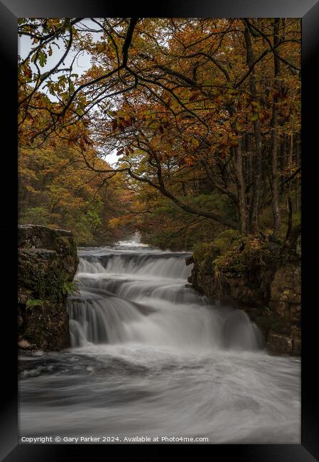 Autumn Waterfall Framed Print by Gary Parker