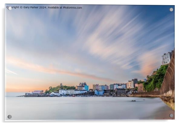 Tenby Beach Sunrise Acrylic by Gary Parker