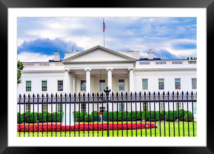 White House Fence Pennsylvania Ave Washington DC Framed Mounted Print by William Perry
