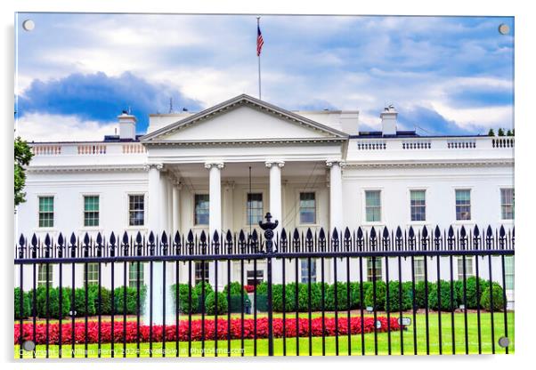 White House Fence Pennsylvania Ave Washington DC Acrylic by William Perry