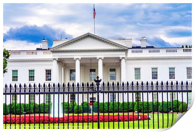 White House Fence Pennsylvania Ave Washington DC Print by William Perry