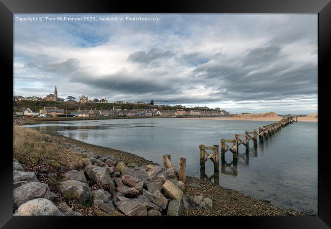 Lossiemouth footbridge (remains) Framed Print by Tom McPherson