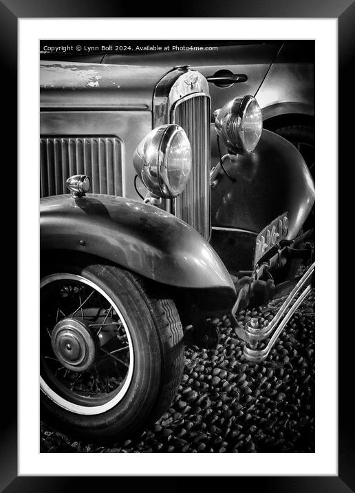 Vintage Car in Black and White Framed Mounted Print by Lynn Bolt