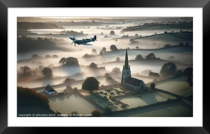 Mist-Clad Guardian Framed Mounted Print by phil pace