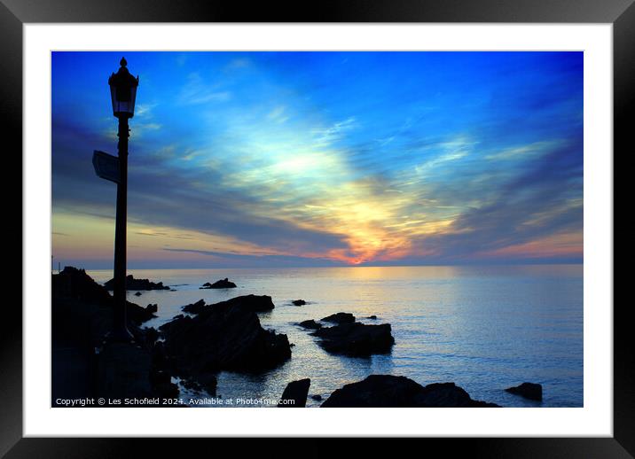 Ilfracombe Sunset Framed Mounted Print by Les Schofield