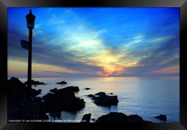 Ilfracombe Sunset Framed Print by Les Schofield