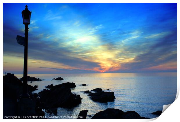 Ilfracombe Sunset Print by Les Schofield