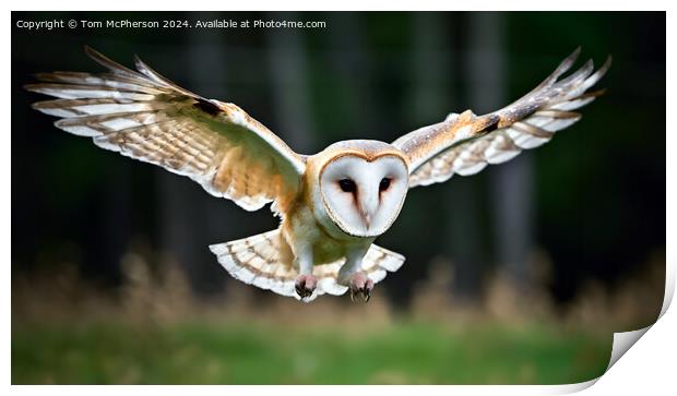 Barn Owl in Flight Print by Tom McPherson