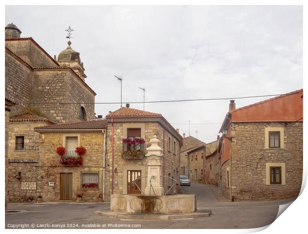 Drinking fountain - Rabe de las Calzados Print by Laszlo Konya