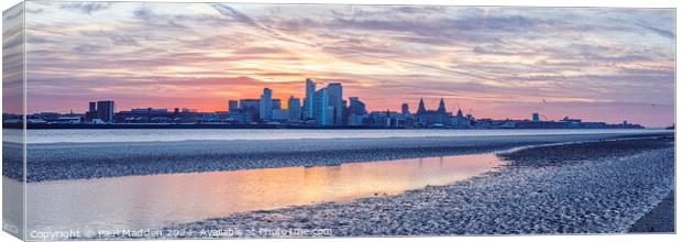 Liverpool waterfront sunrise panorama Canvas Print by Paul Madden