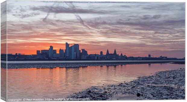 Liverpool Waterfront Sunrise Canvas Print by Paul Madden