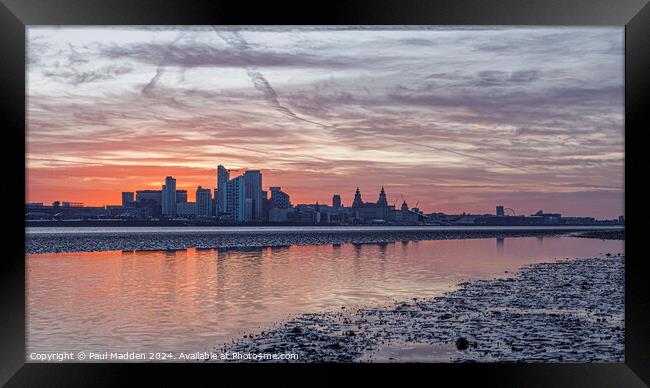 Liverpool Waterfront Sunrise Framed Print by Paul Madden