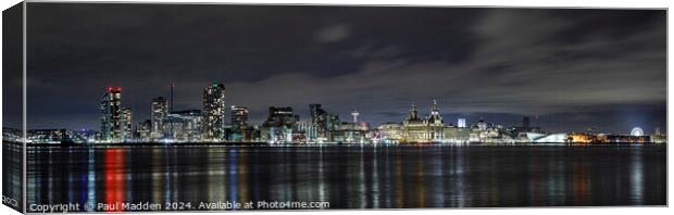Liverpool waterfront panorama Canvas Print by Paul Madden