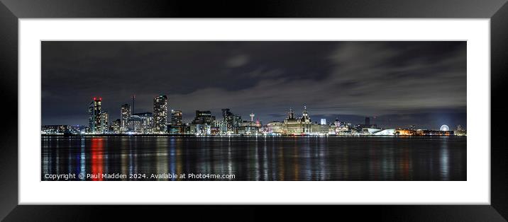 Liverpool waterfront panorama Framed Mounted Print by Paul Madden