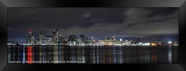 Liverpool waterfront panorama Framed Print by Paul Madden