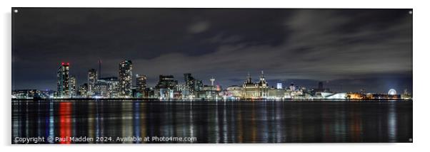 Liverpool waterfront panorama Acrylic by Paul Madden