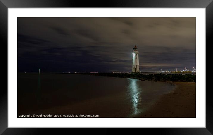 New Brighton lighthouse Framed Mounted Print by Paul Madden