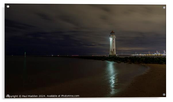 New Brighton lighthouse Acrylic by Paul Madden