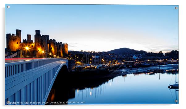 Conwy Castle at dusk Acrylic by Paul Madden