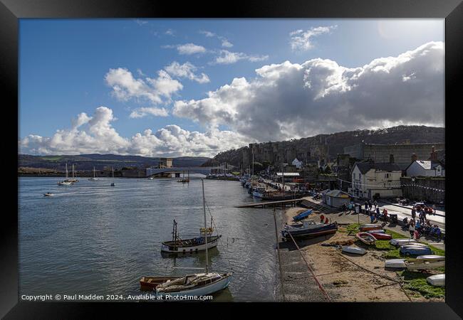 Conwy Marina and Castle Framed Print by Paul Madden