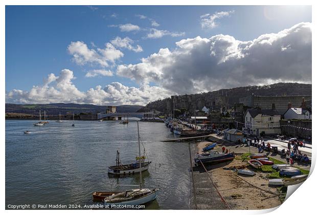 Conwy Marina and Castle Print by Paul Madden
