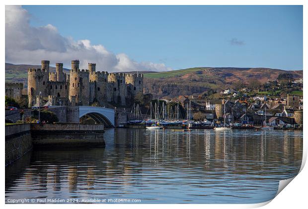 Conwy Marina and Conwy Castle Print by Paul Madden