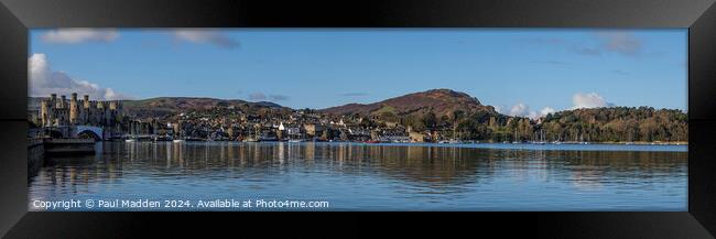 Conwy Marina Panorama Framed Print by Paul Madden
