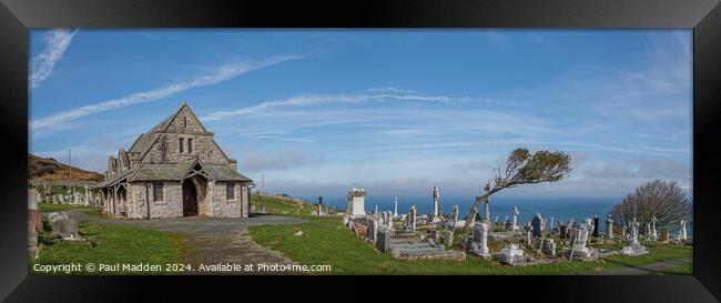 St Tudnos Church Panorama Framed Print by Paul Madden