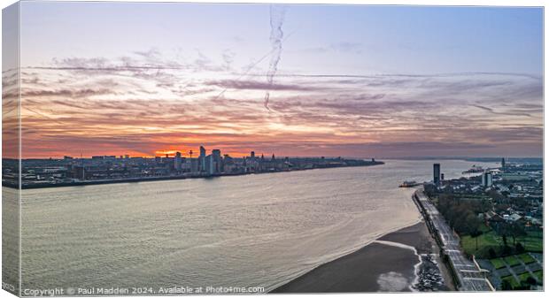 Liverpool Cityscape sunrise Canvas Print by Paul Madden