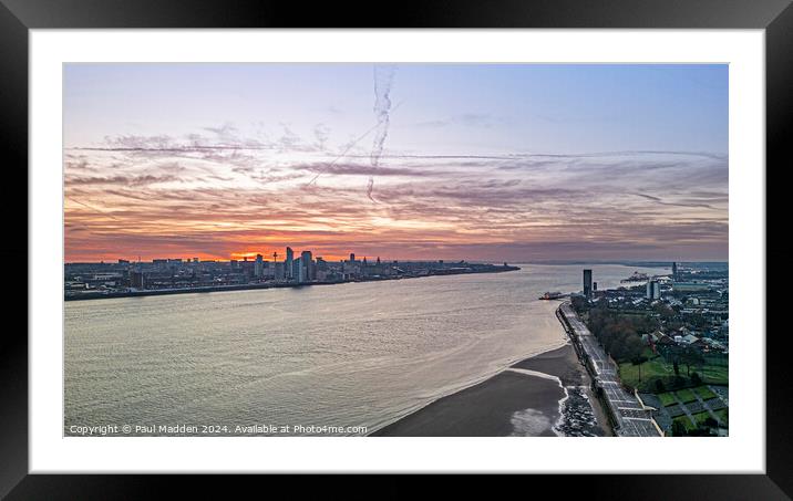 Liverpool Cityscape sunrise Framed Mounted Print by Paul Madden