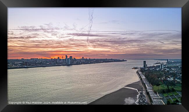 Liverpool Cityscape sunrise Framed Print by Paul Madden