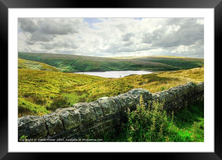 Wessenden Head Reservoir West Yorkshire Framed Mounted Print by Diana Mower