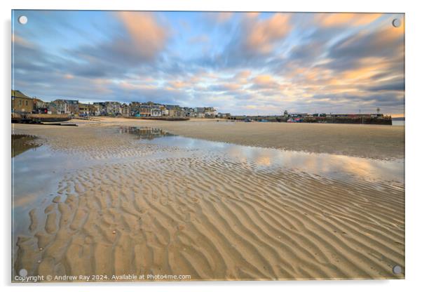 Sand patterns at St Ives  Acrylic by Andrew Ray
