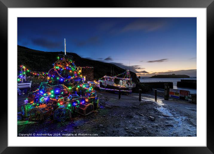 Christmas at Mullion Cove  Framed Mounted Print by Andrew Ray