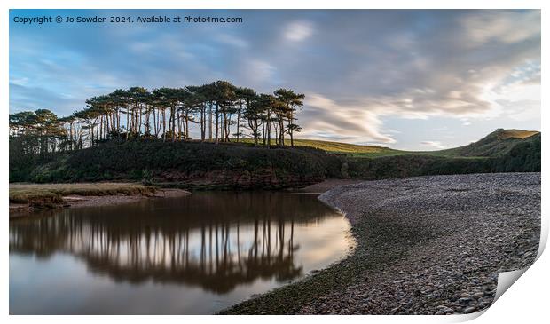 Early Morning in Budleigh Salterton Print by Jo Sowden