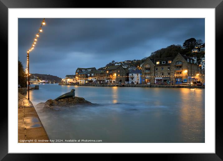 Nelson Statue and The Rive Looe Framed Mounted Print by Andrew Ray